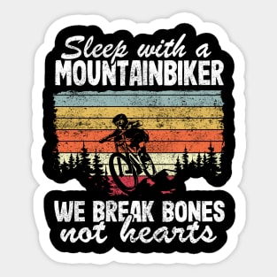 Sleep With A Mountainbiker Mountain Biking Gift Funny MTB Quote Sticker